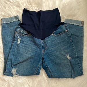 Size L de stressed cropped maternity jean